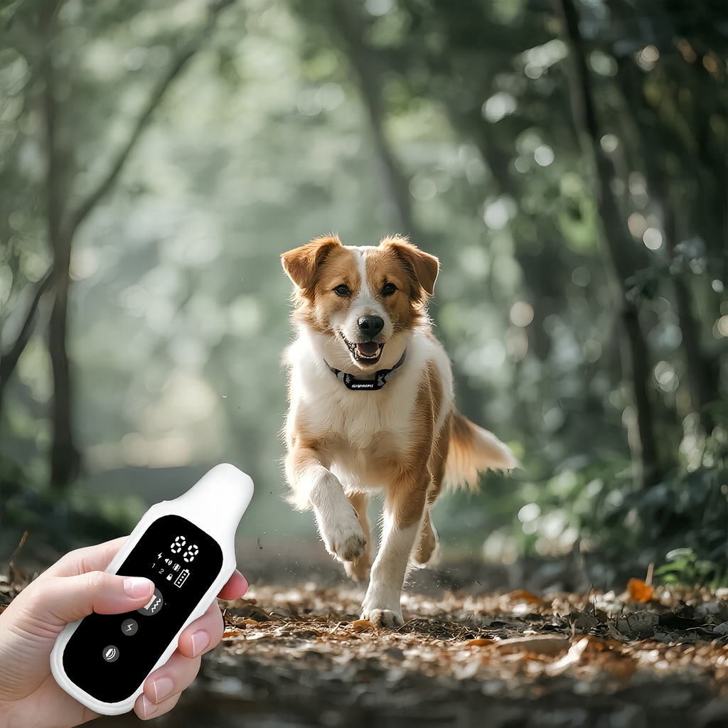 Collier anti aboiement, dressage chien télécommande 1000m mode bip vibration stimulation étanche rechargeable