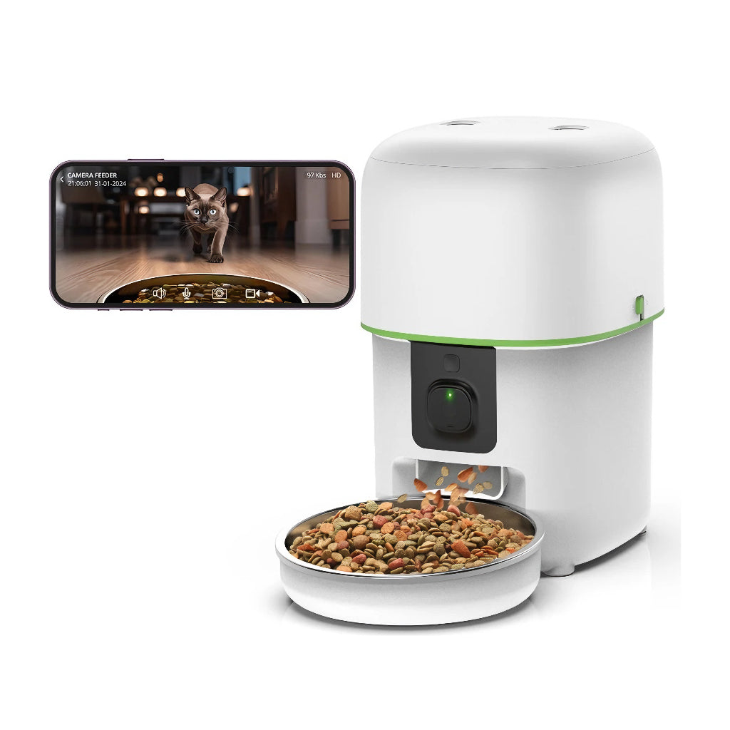 Distributeur de croquette pour chat automatique intelligent 2L caméra HD 1080p contrôle App