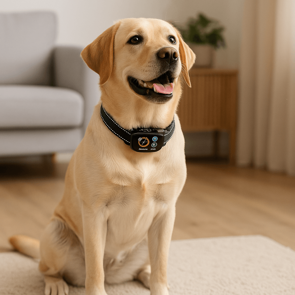 Collier anti aboiement petit gros chien modes bip vibration forte détection intelligente des aboiement avec IA étanche IP67