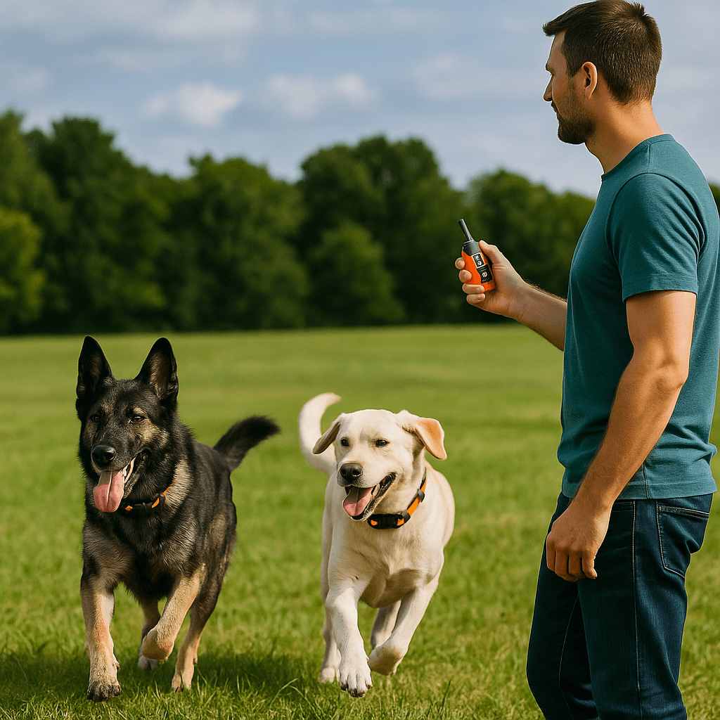 Collier anti aboiement, dressage chien télécommande 1000m mode bip vibration stimulation étanche IPX7 rechargeable