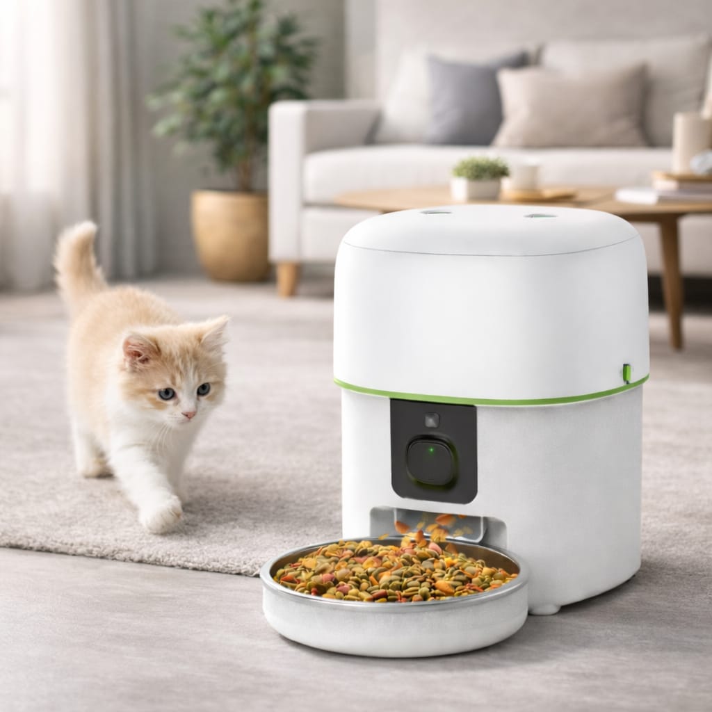 Distributeur de croquette pour chat automatique intelligent 2L caméra HD 1080p contrôle App