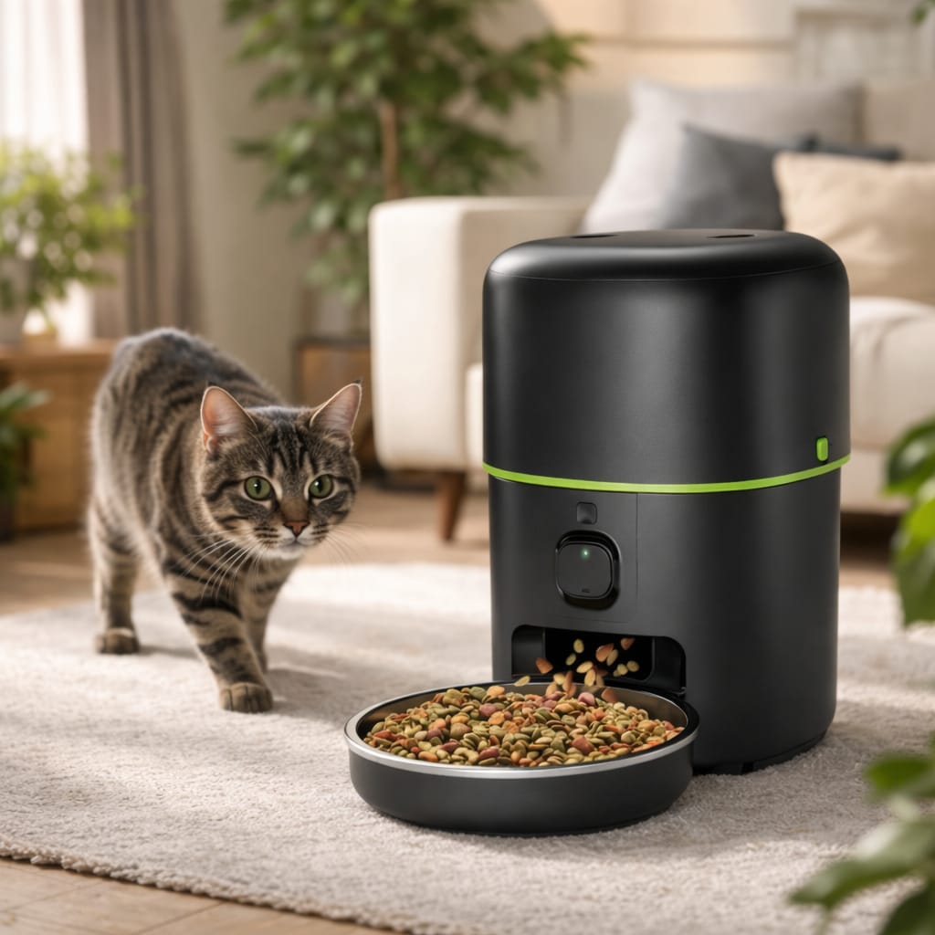 Distributeur de croquette pour chat automatique intelligent 2L caméra HD 1080p contrôle App