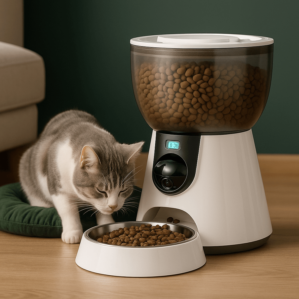 Distributeur de croquette pour chat automatique intelligent 4L caméra HD 1080p contrôle App